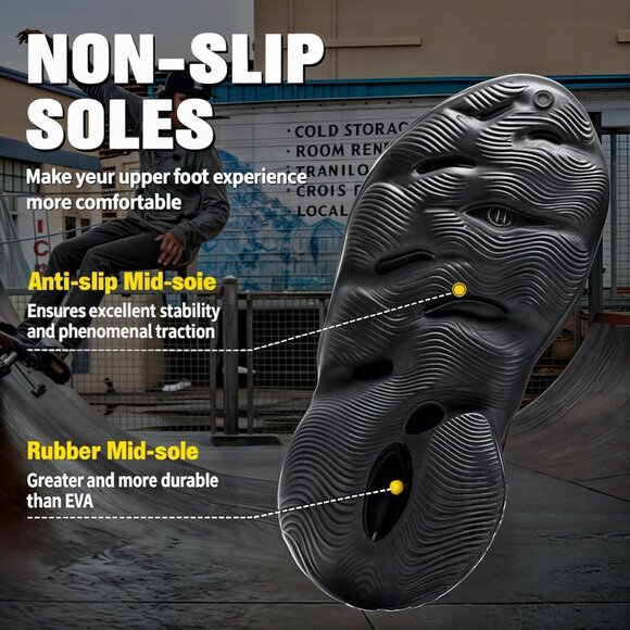 Men\'s Black Foam Runner Non Slip Cloud Slides Lightweight Sandal Shoes main image 8